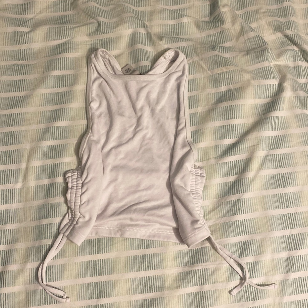 Cinched ties white tank